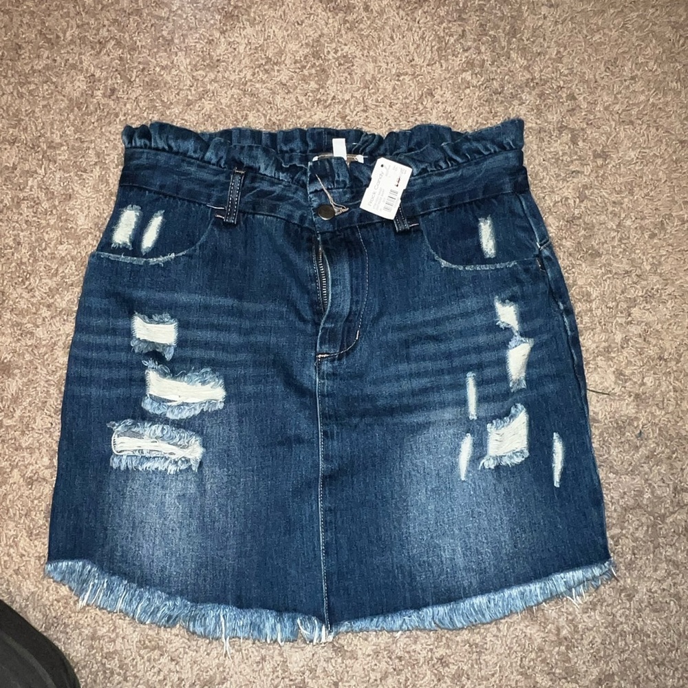 Distressed Jean Skirt